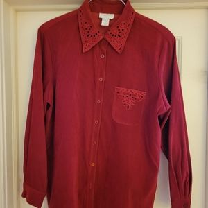 Burgundy Red Long Sleeve Jordan Woman Blouse